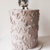Lilac cake with fondant bunny figurine