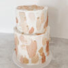 Two tier earthy palette knife design cake