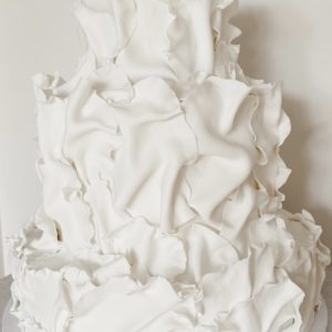 Ruffled three tiered wedding cake by Original Cyn for luxury Geelong Wedding